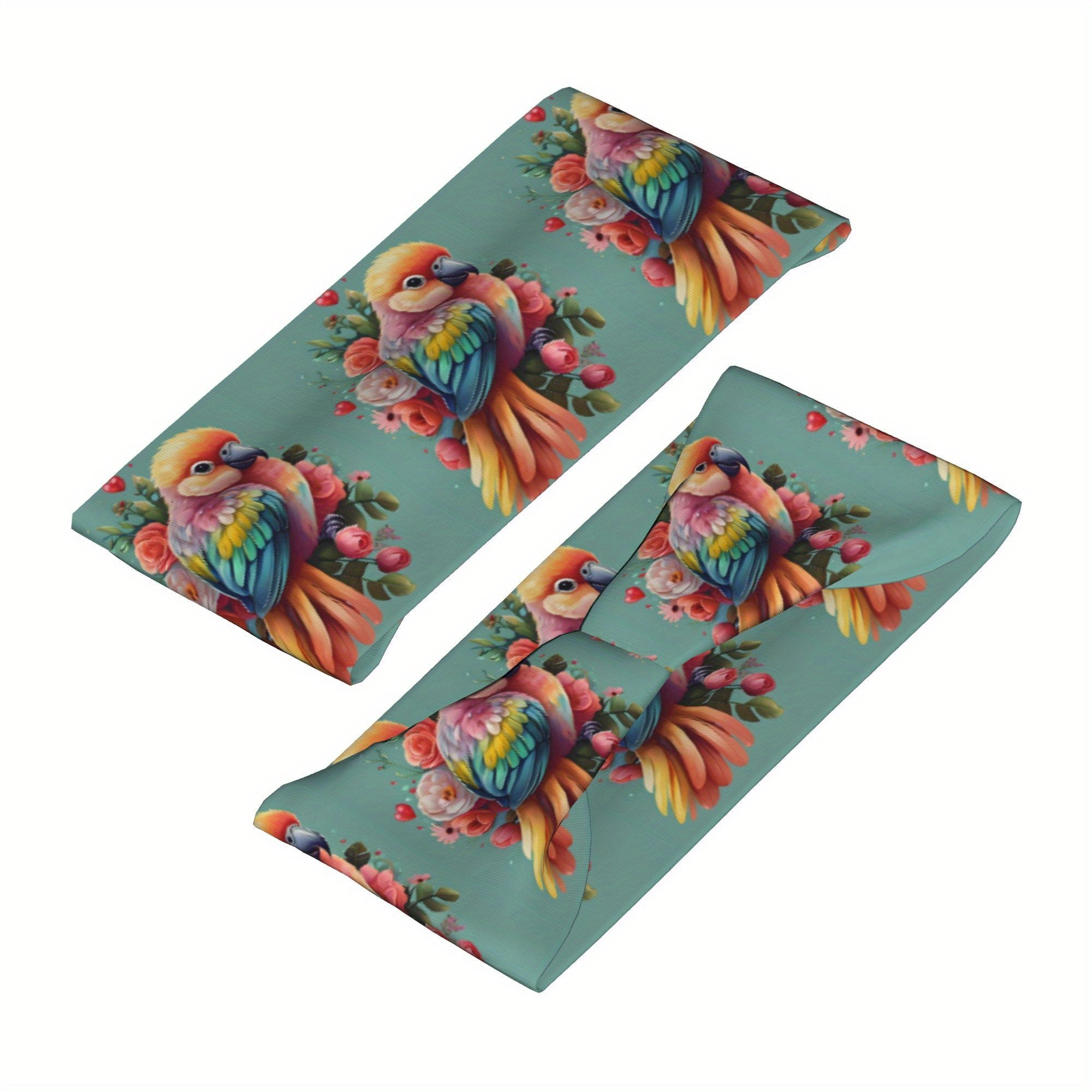 Parrot & Floral Print Sports Headband - Sweat Wicking & Stretchy