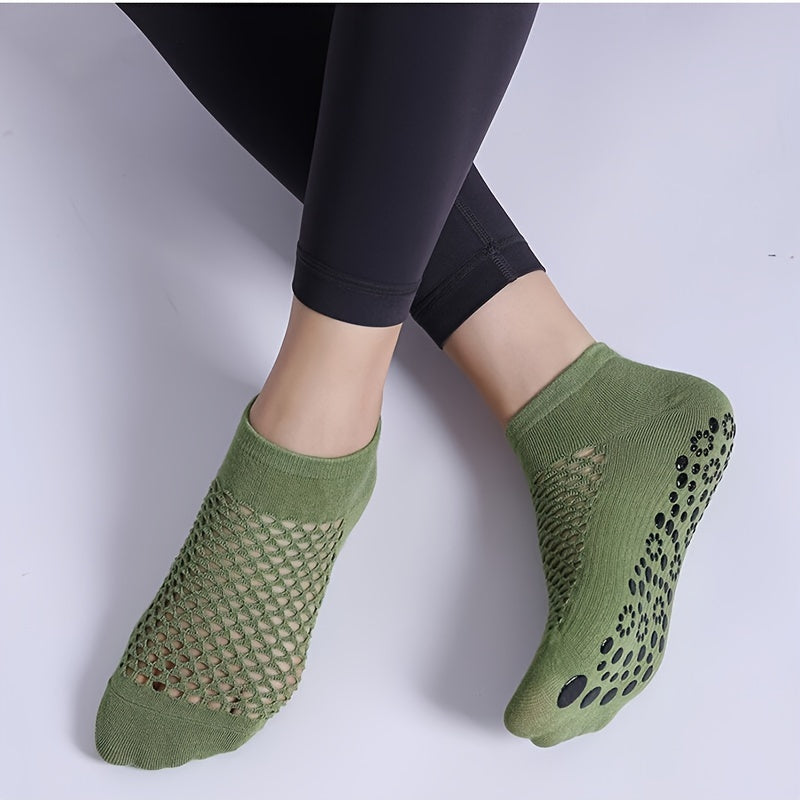 Non Slip Yoga Socks Breathable Mesh Comfortable Fit For Pilates Fitness