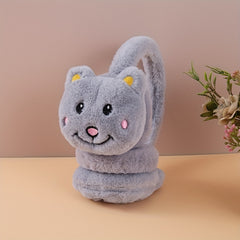Winter Ear Warmers Cartoon Bear Hand Wash Knit Fabric
