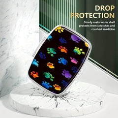 Animal Paw 2 Compartment Pill Case - Compact & Decorative Medicine Organizer