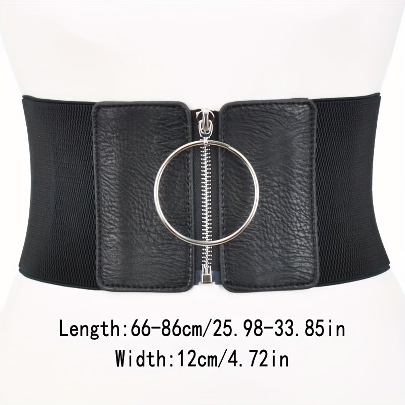Wide Girdle Elastic Waistband Classic Dress Coat Belt