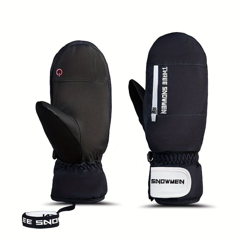 Thickened Velvet Ski Gloves Windproof Waterproof Anti-Slip Mittens