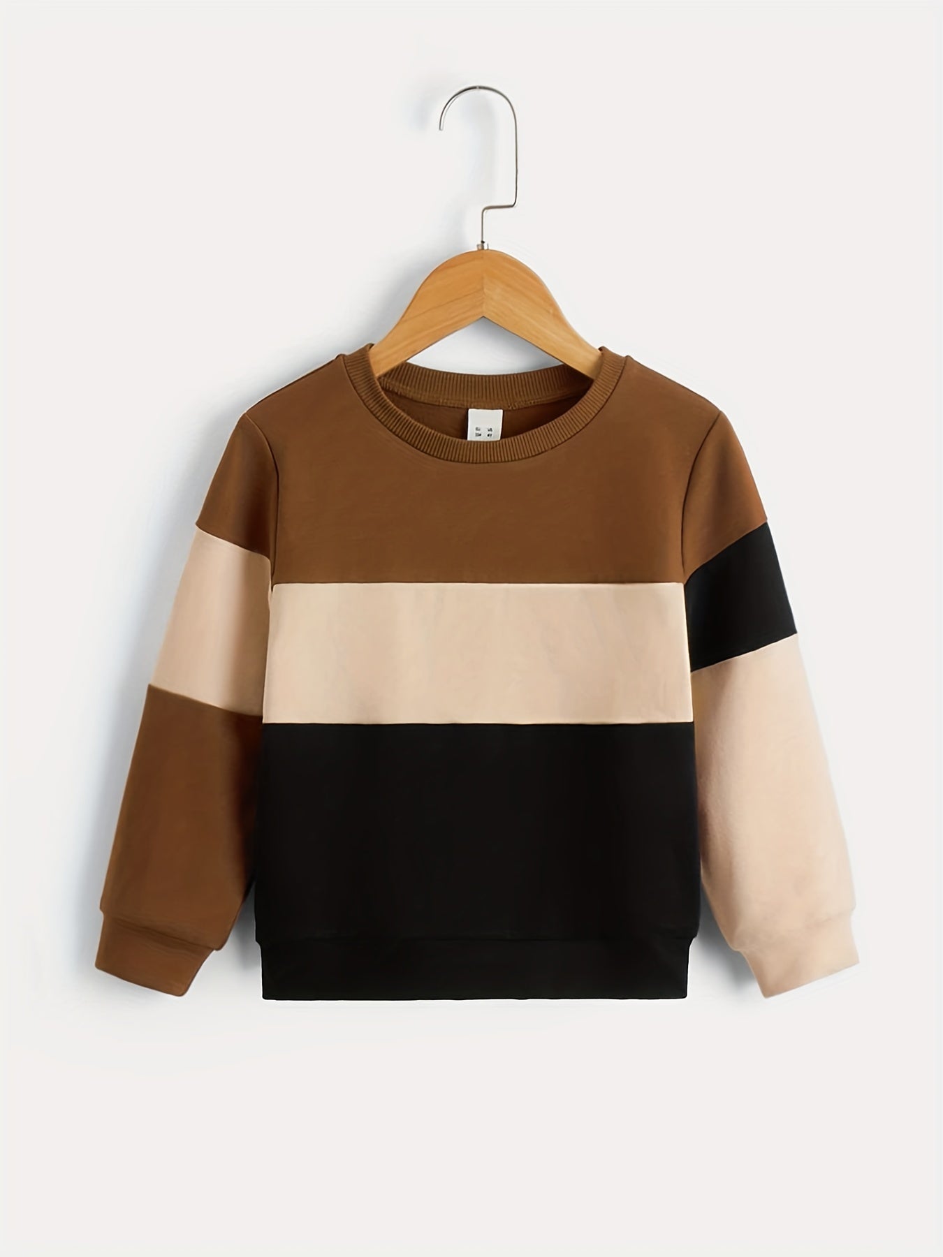 Boys Casual Pullover Sweatshirt Long Sleeve Crew Neck Tops