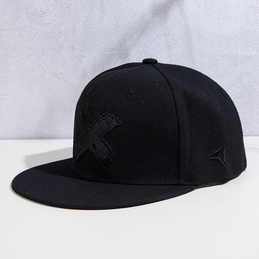 Embroidered Baseball Cap Sunscreen Casual Street Flat Brim Hat