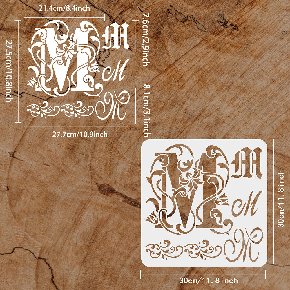 1pc Decorative Letter M Stencil Set for Painting Drawing Scrapbooking DIY Crafts