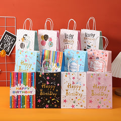Foldable Paper Bag 12pcs Set Birthday Gift Bags Party Favor Candy Packaging Bag