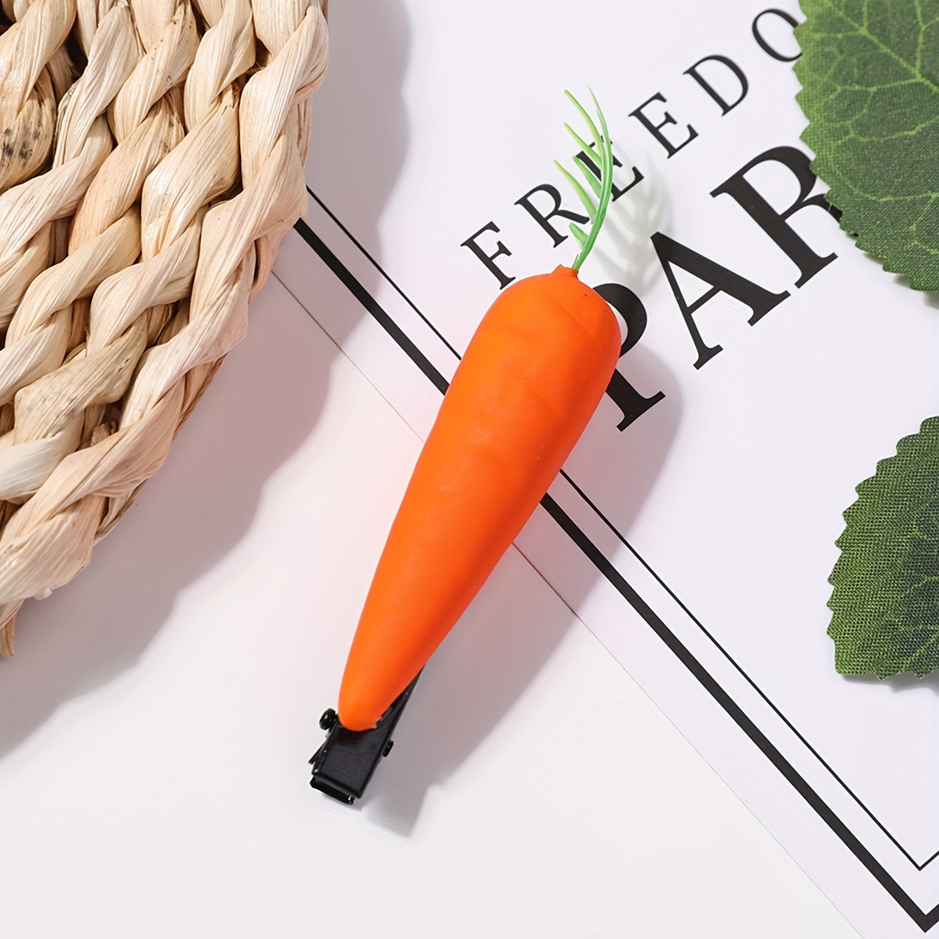 Simulation Carrot Hair Clip Funny Fruit Duck Billed Side Clip