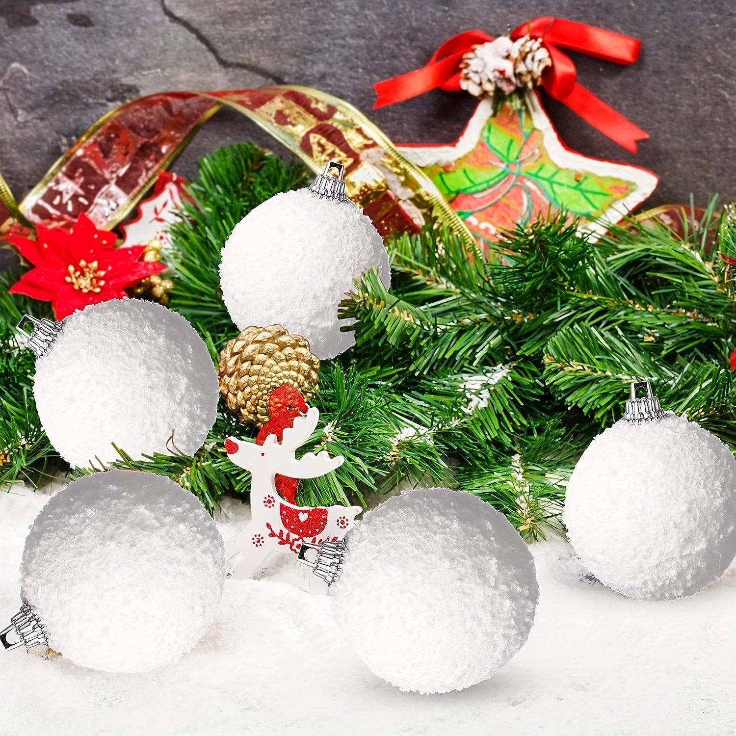 24pcs Christmas Snow Powder Ball Foam Ball Snow Ball Christmas Snow Ball...