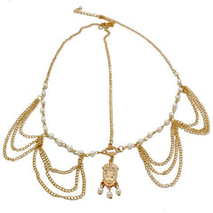Vintage Faux Pearl Head Chain Bridal Hair Accessory