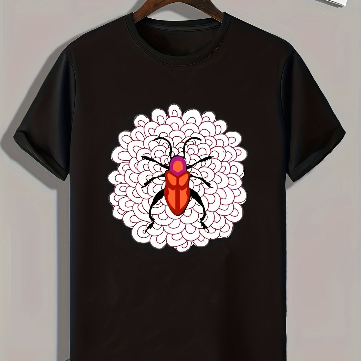Insect Print Men's Graphic T-shirt for Summer