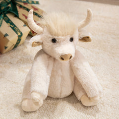 Highland Cattle Plush Toy with Movable Joints - Fluffy Stuffed Animal