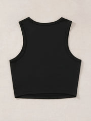 Letter Print Crop Tank Top Sleeveless Casual Top