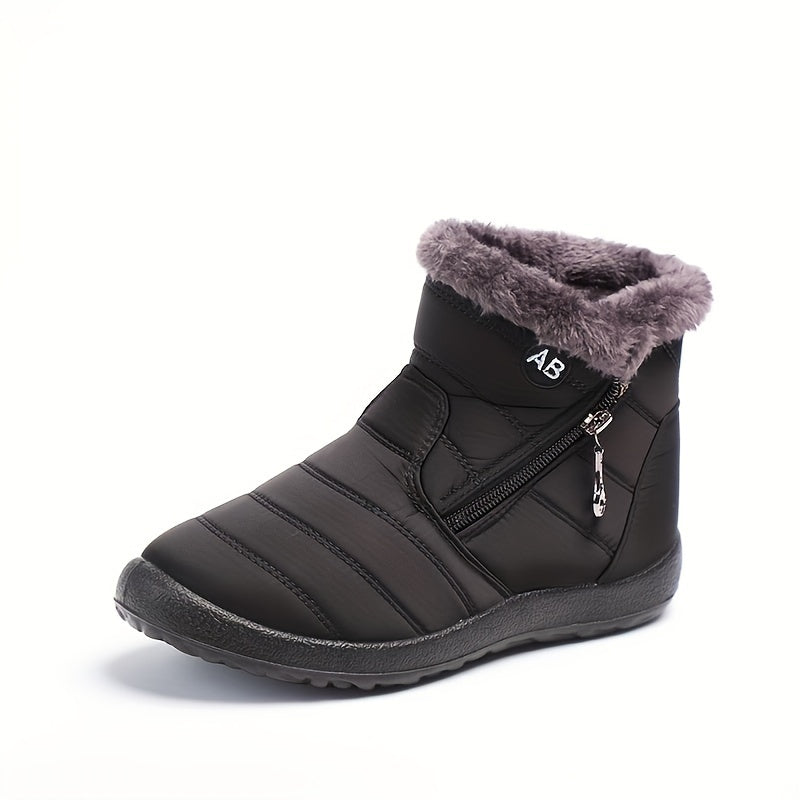 Thickened Tube Zipper Snow Boots for Women