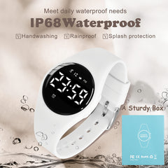 Boys' Waterproof Alarm Clock Digital Watch with Pedometer - USB Rechargeable