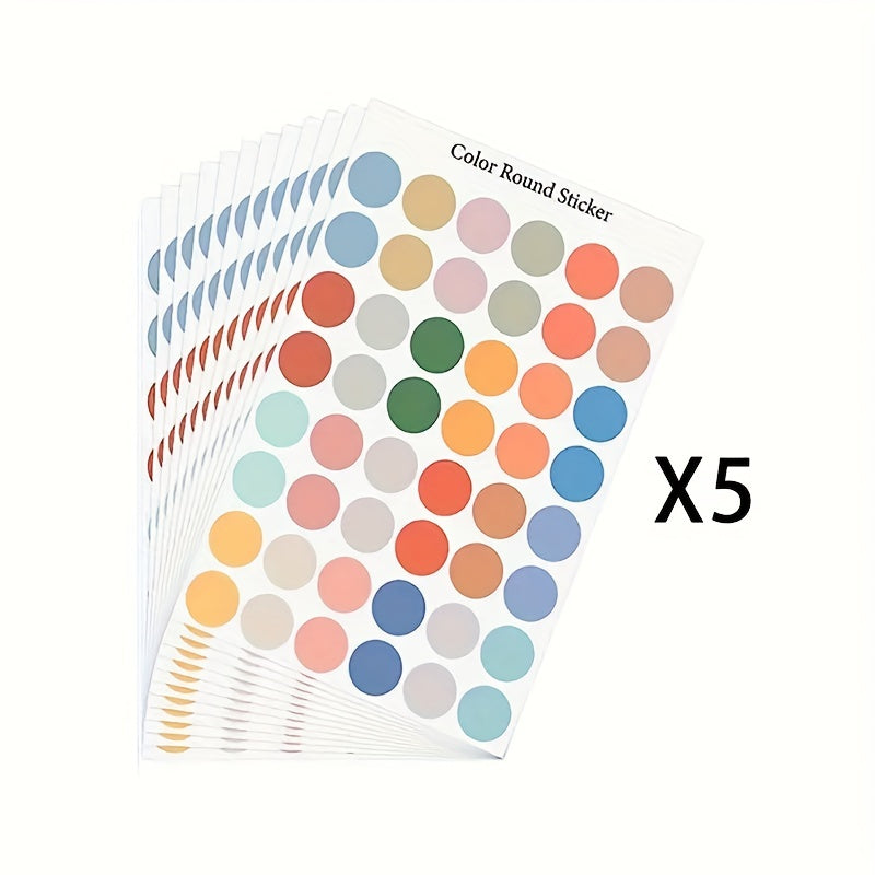 5 Sheets Polka Dot Stickers 2 16 Cm Labels Morandi Round Stickers