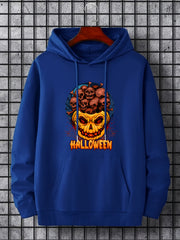 Men's Skull & Pumpkin Graphic Hoodie for Halloween