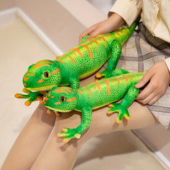 Green Horse Toad Plush Toy w/ Orange Accents Cartoon Animal Decor