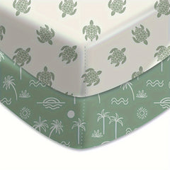 2pcs Soft Polyester Bassinet Sheets Elasticized Crib Sheets