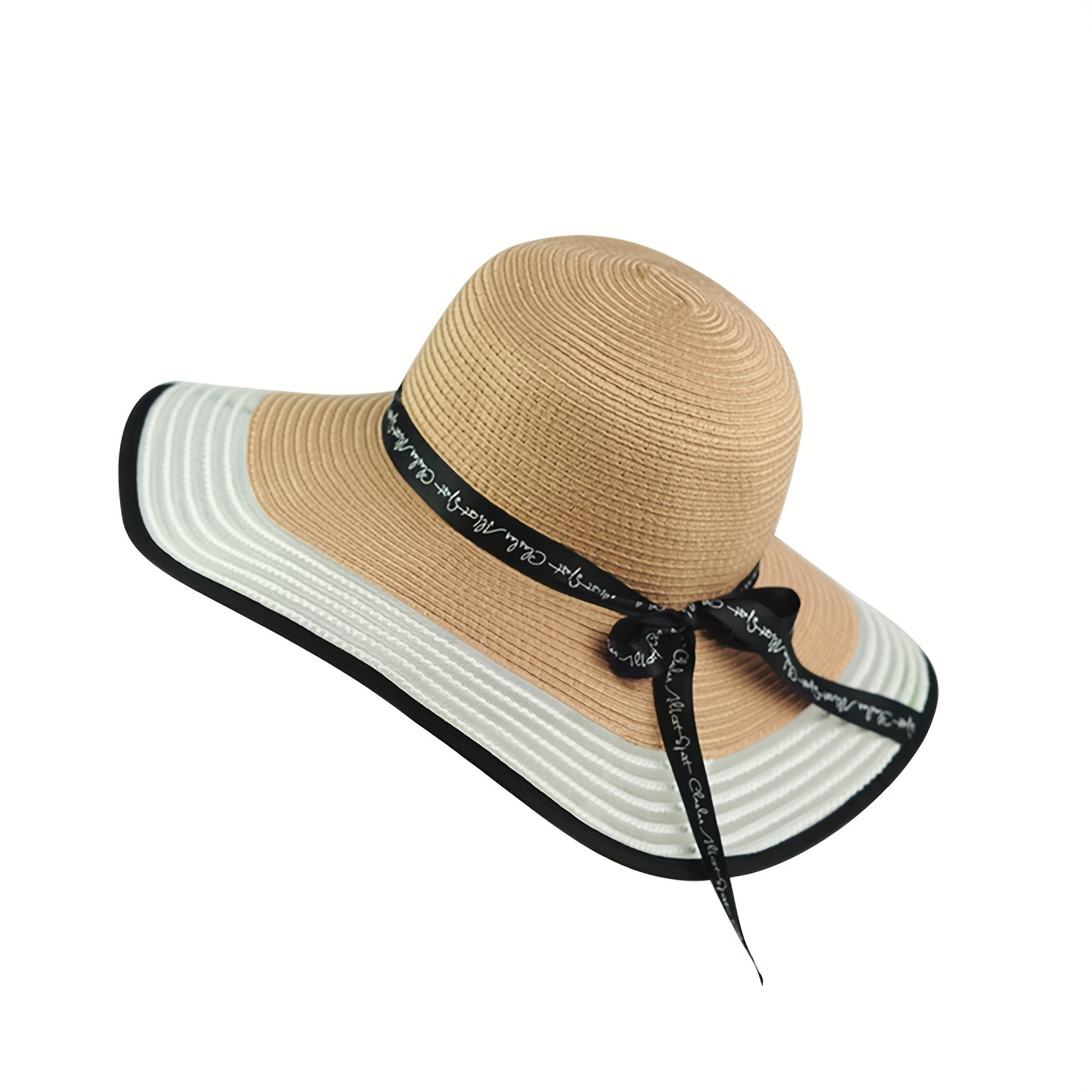 Foldable Sun Protection Hat with Mesh Edge Ribbon