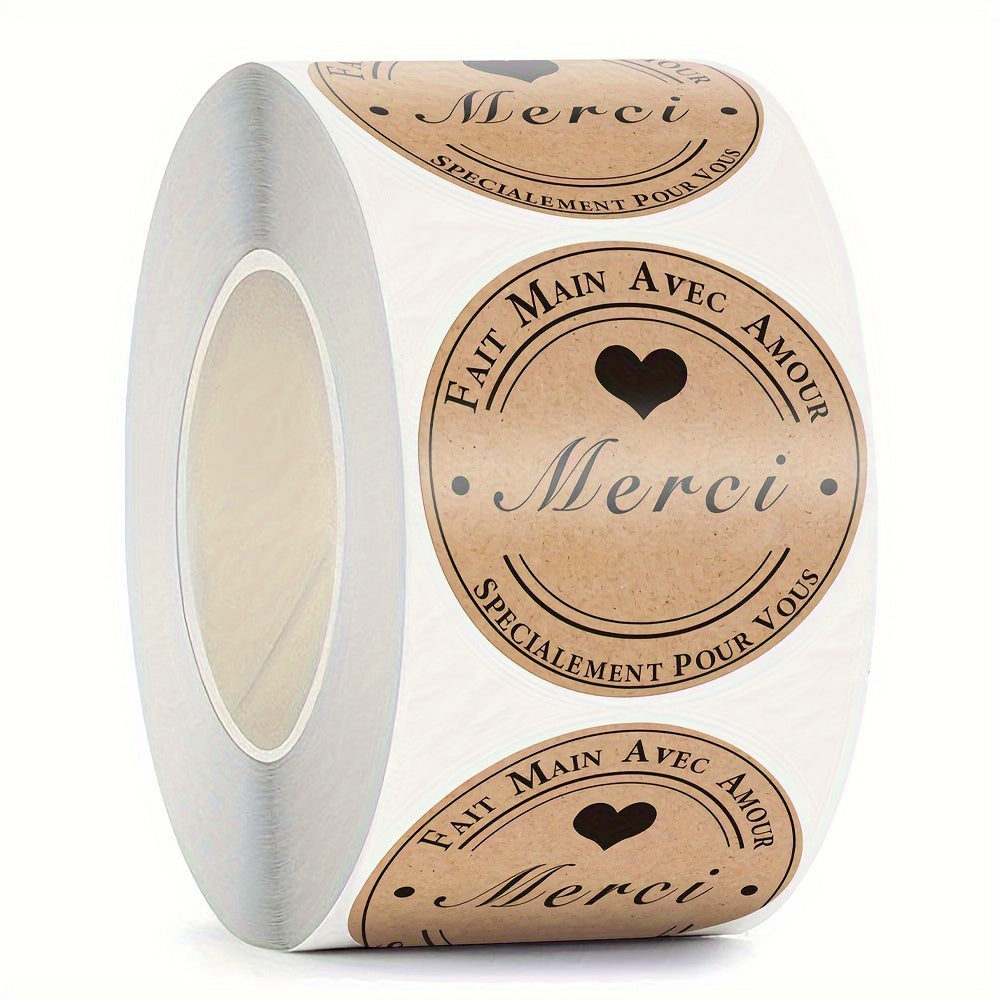 500pcs French Thank You Label Love DIY Paper Adhesive Sticker