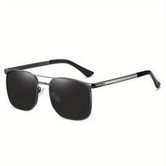 Men's Business Sunglasses UV400 Metal PC Glasses With Case