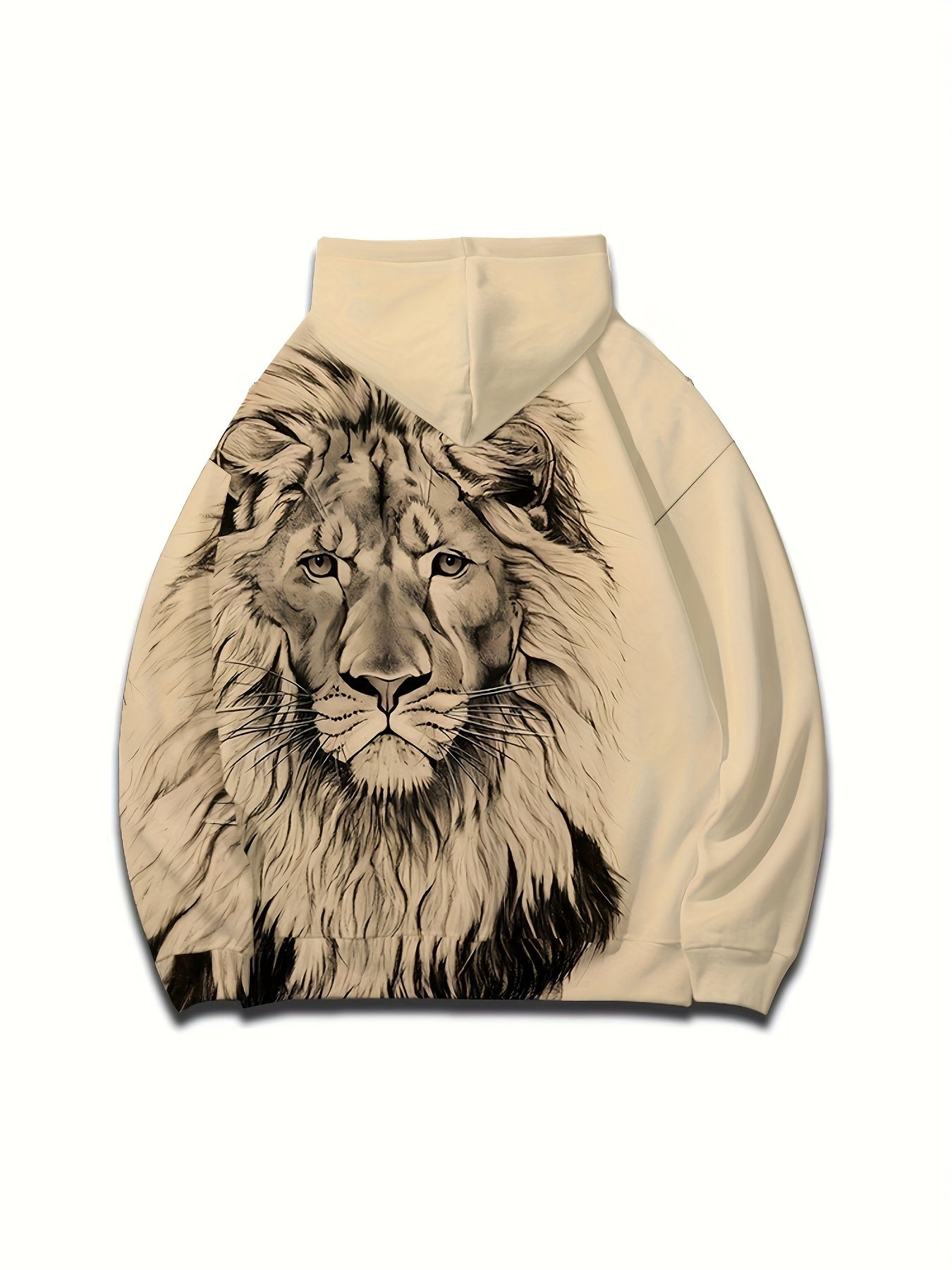 Men's Lion 3D Print Hoodie Graphic Pullover for Autumn Winter