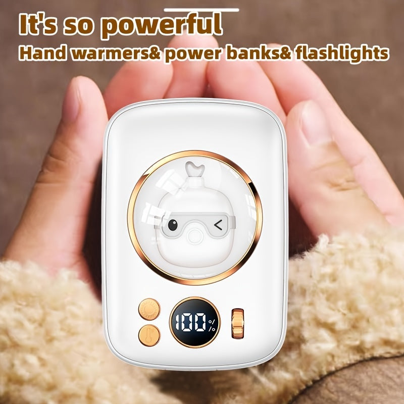 USB Multifunctional Hand Warmer Portable Mobile Charging Bank Strong Light