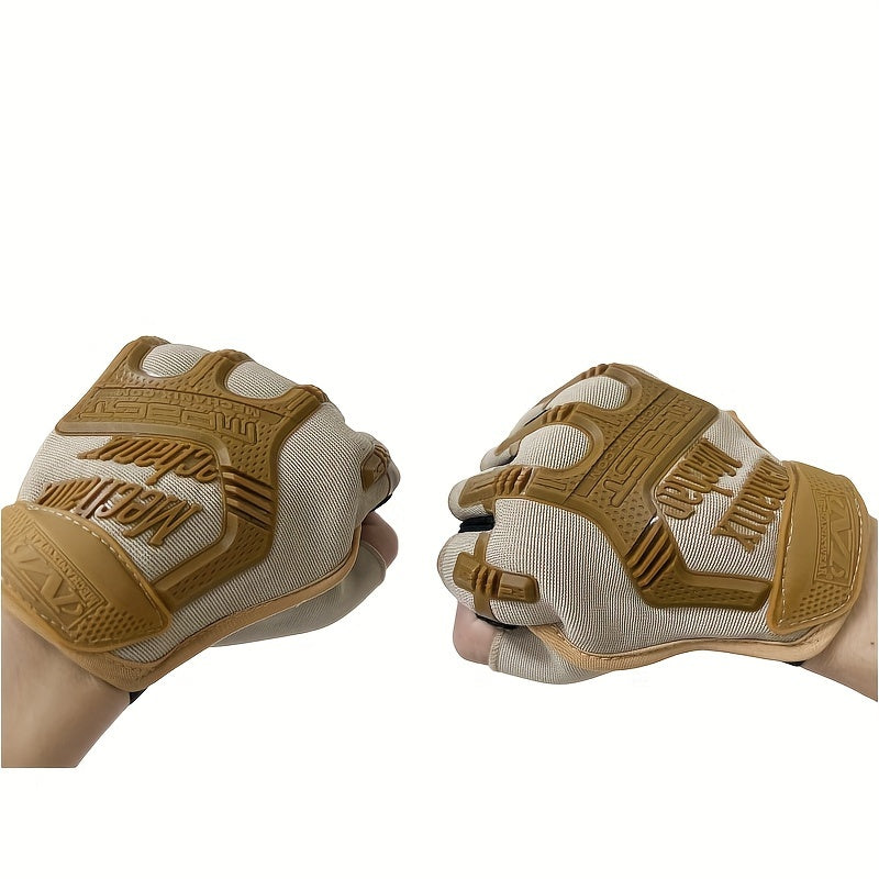 2pcs Outdoor Tactical Non-slip Half Finger Gloves For Training Cycling