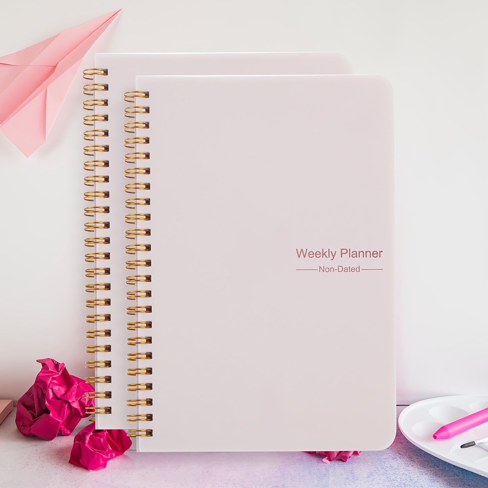 BUBU 2pc Weekly Planner Notebook Set Undated Planner & Habit Cultivator