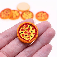 2pcs Pizza & Box Set Realistic ABS Dollhouse Scene with Colorful Pizzas