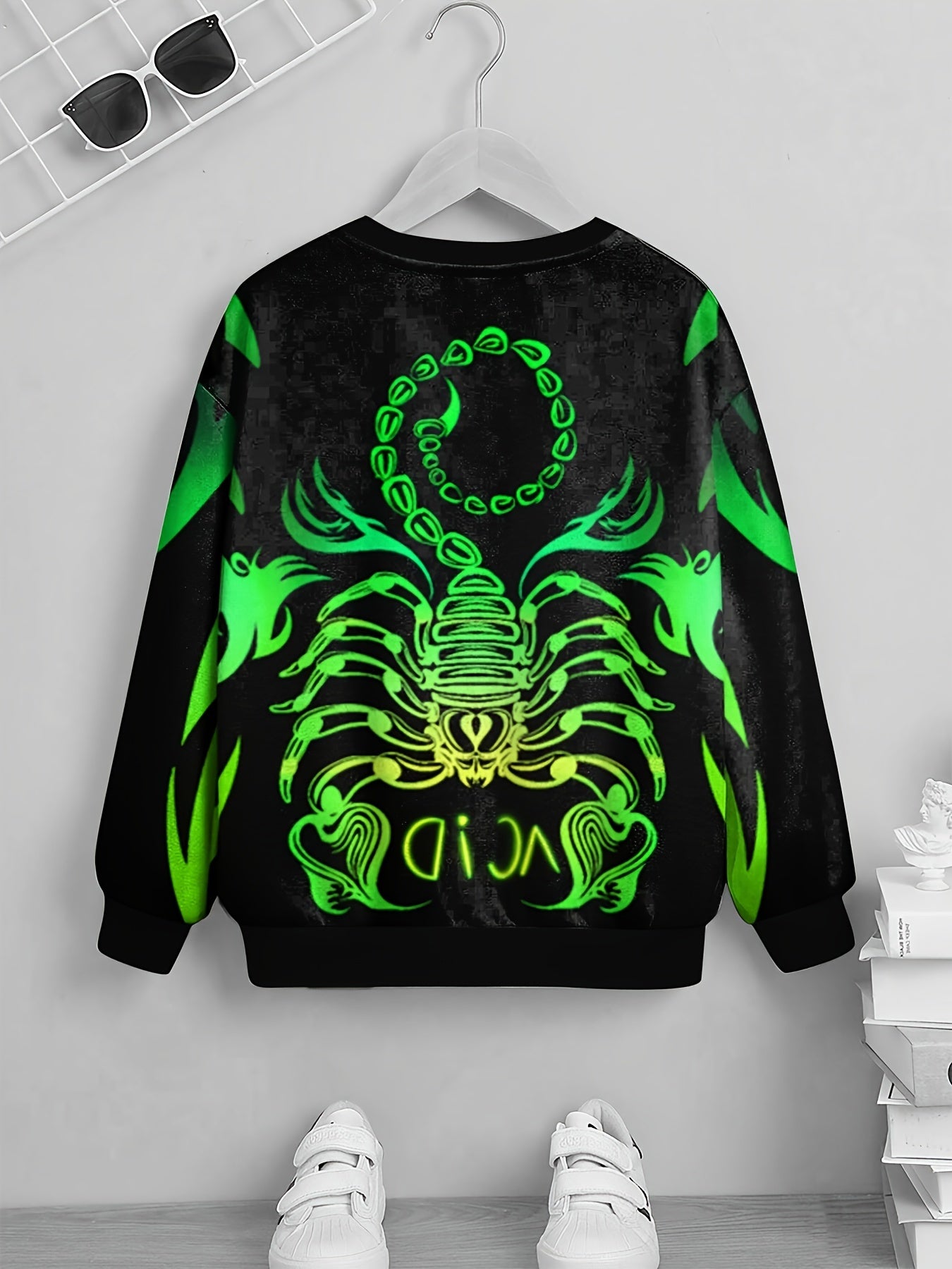 Scorpion Print Tee Boys Long Sleeve Comfortable Soft T shirt