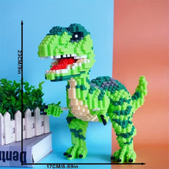 Green Dinosaur Brick Toy - DIY 3D Puzzle for Christmas & Birthdays