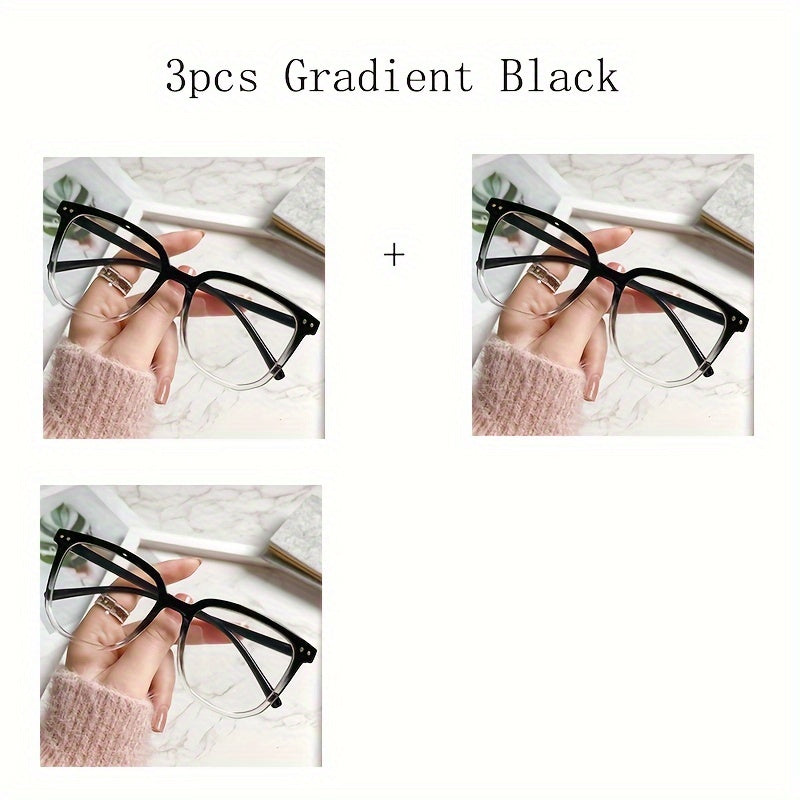 Stylish Large Frame Rectangular Glasses Anti Light Lens