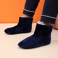 Women's Plush House Boots Slip-On Fuzzy Comfy Short Boots