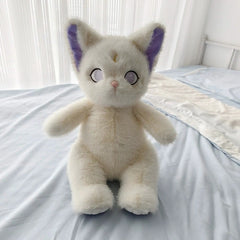 Cartoon Plush Toy Purple Ears Soft Polyester Stuffed Animal Mixed Colors