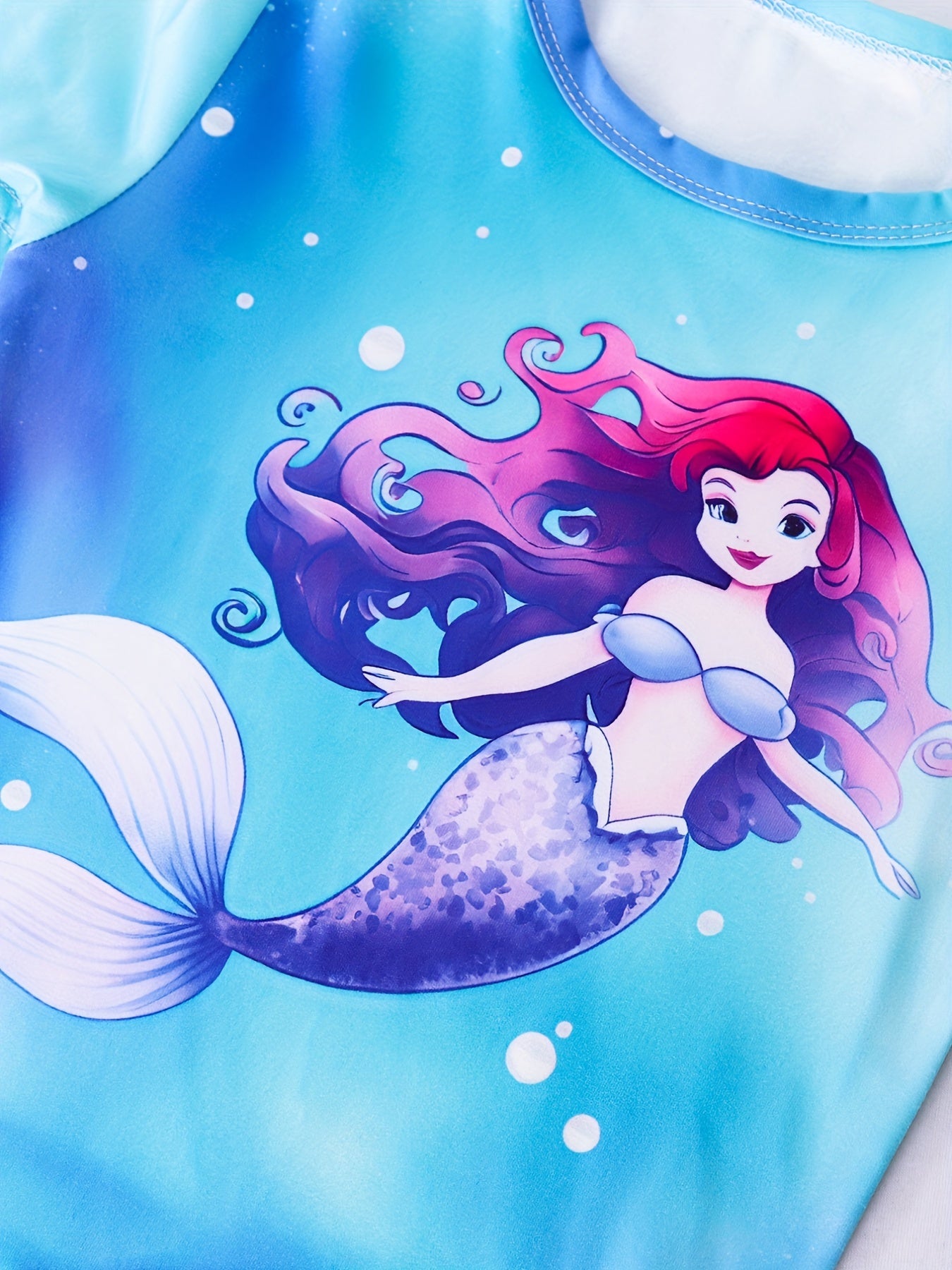 Mermaid Print 2pcs Pajamas Set for Girls, Loungewear PJ Set