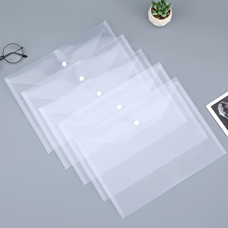 Thickened A4 File Bag Snap Button Storage Test Paper Bag Transparent File Bag