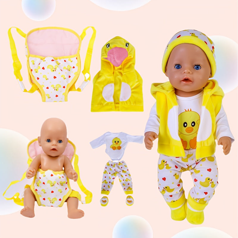 Yellow Duckling Doll Outfit 43 Dolls Christmas Gift Includes Hat Vest Pan