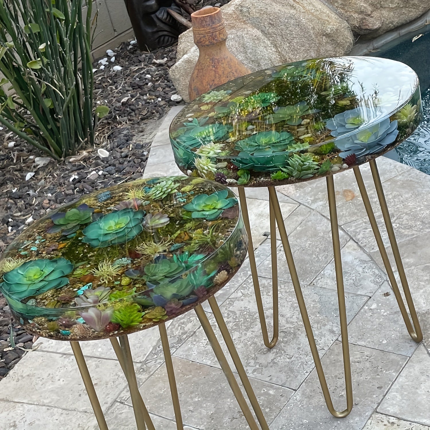 Large Round Tray Table Resin Molds 35x56cm