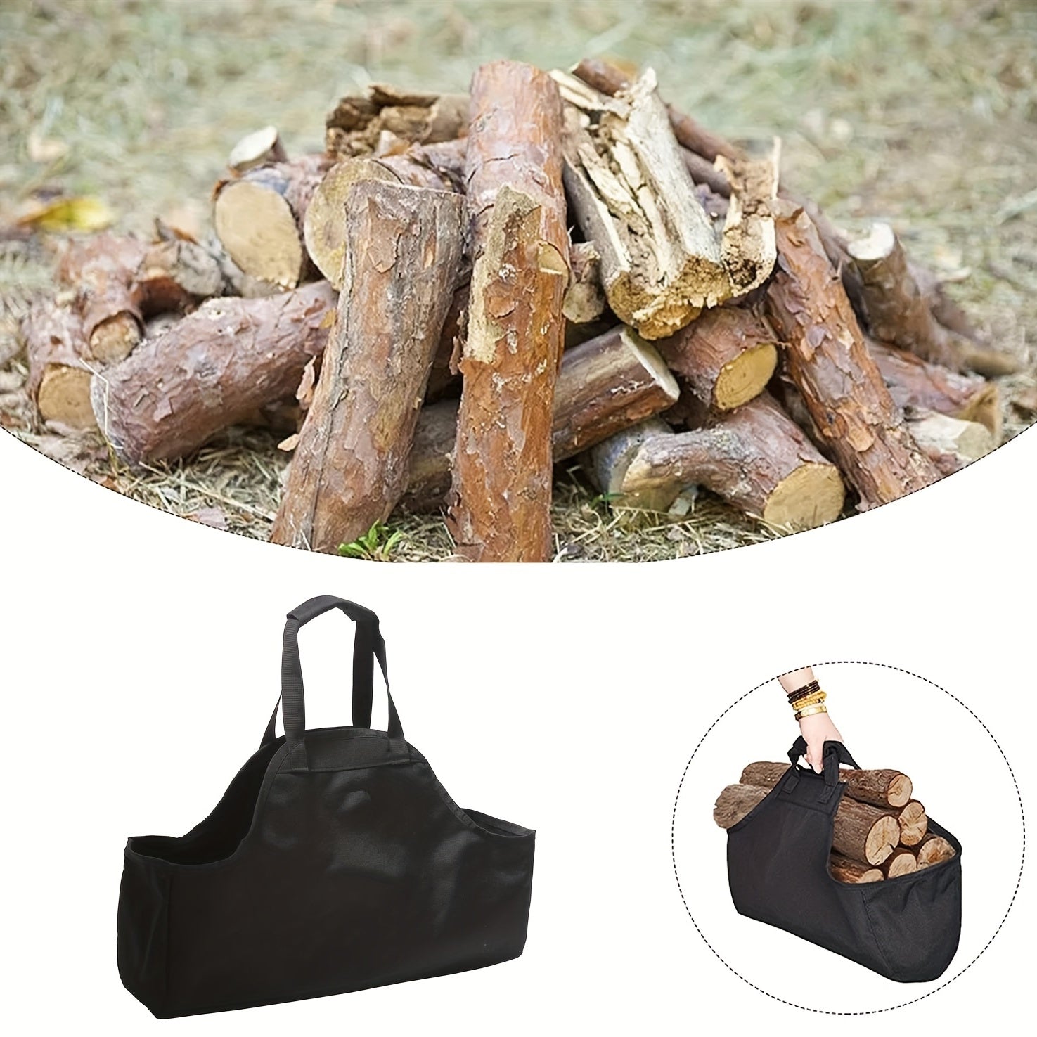 Durable Firewood Storage Bag for Camping Indoor Outdoor Use
