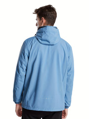 Men's Lightweight Waterproof Rain Jacket Shell Hooded Outdoor Raincoat