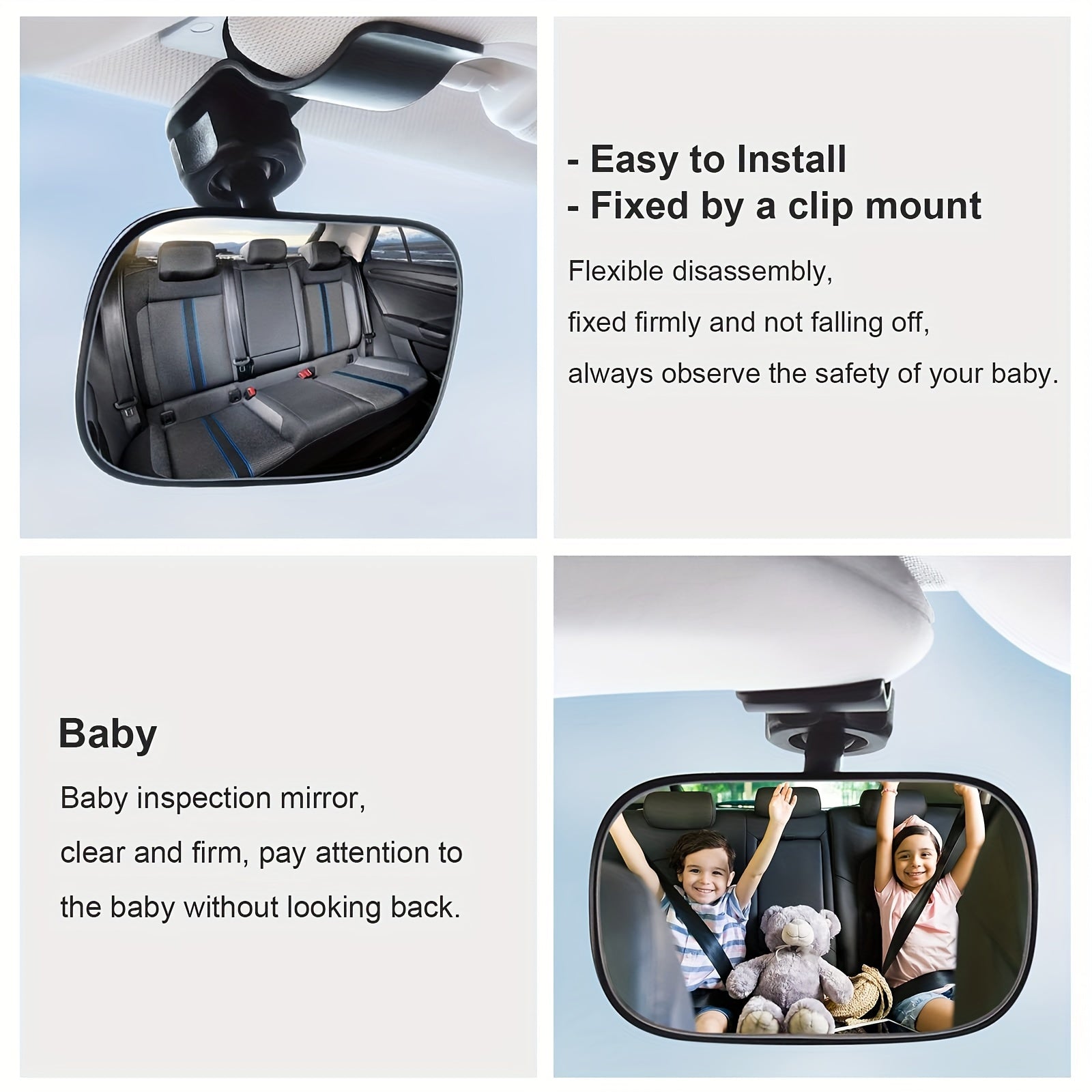 Baby Car Mirror Wide Angle Convex Mirror for Infant Toddler Child Backseat
