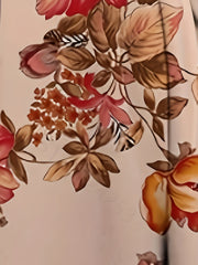  Casual Dress Women's Plus Floral Print Long Sleeve Round Neck