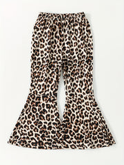 Girls Leopard Print Flare Pants for Outfit
