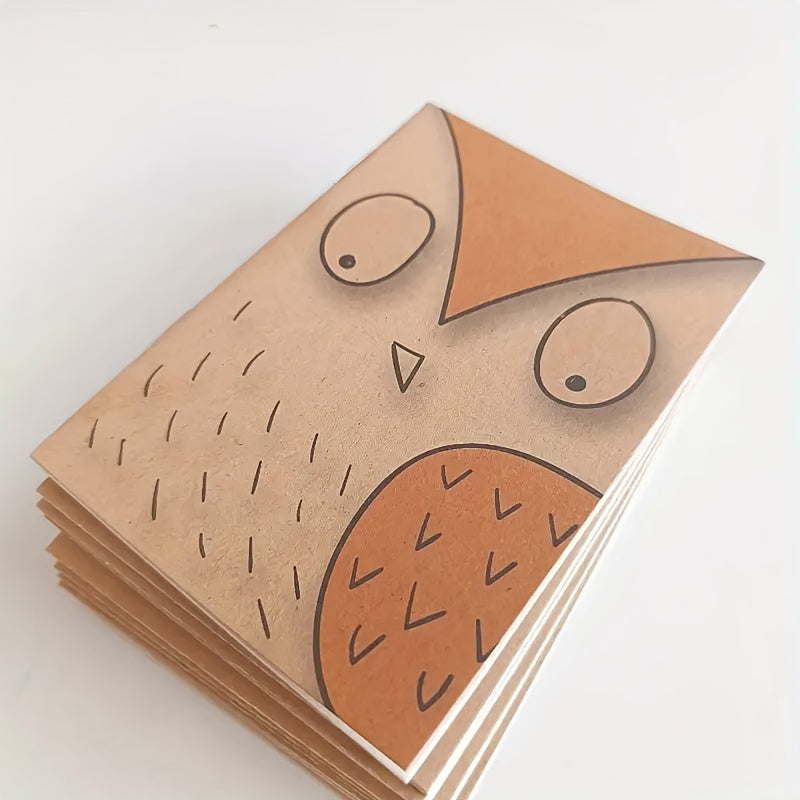 Pack of 10 Mini Pocket Notebooks with Animal Patterns Grid Paper Notepad