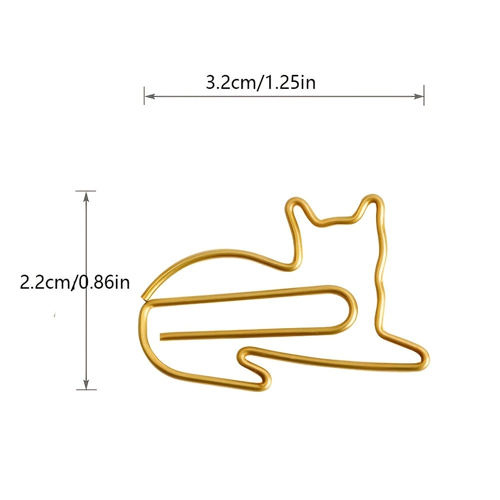 20pcs Cat Shaped Paper Clips for School & Office Supplies