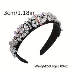 Baroque Rhinestone Headband Wide Head Hoop Glitter Headdress Hair Band