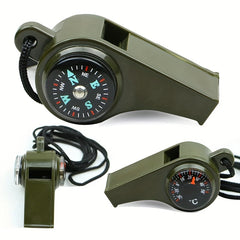 3-in-1 Emergency Whistle Compass Thermometer Referee Cheerleading Whistle