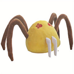 6in Spider Plush Toy Yellow Body Brown Legs