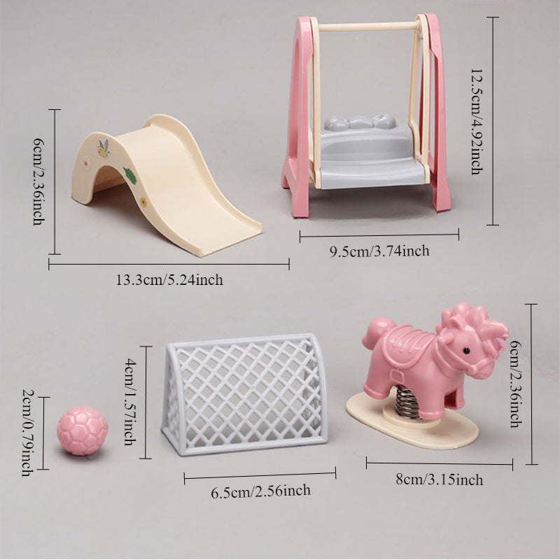 Wooden Horse Swing Doll House Accessory Set